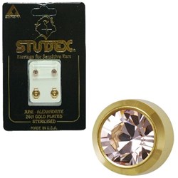STUDEX Birthstone studs - reg bezel gold - june / alexandrite